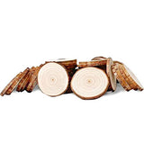 Mayeec Wood Slices 50pcs 2.4-2.8 Inches with Tree Bark Log Discs for DIY Craft Christmas Rustic Wedding Ornaments