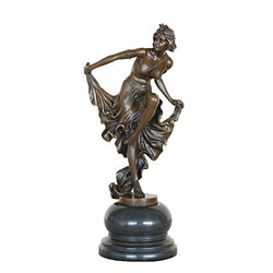 Toperkin Butterfly Dancer Bronze Statues Metal Sculpture Female Home Decor Figurines TPEA-152