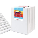 Artecho 8"x10" Stretched Canvas, White Blank 20 Pack, Primed 100% Cotton, for Painting, Acrylic Pouring, Oil Paint & Artist Media