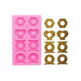 Shiny Glossy Straw Topper Molds Multi-Shaped Silicone Molds for Resin with Heart, Circle Shape for Straws Attachment DIY Epoxy Resin Casting Mold Craft
