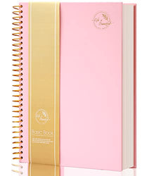 Hardcover Spiral Notebook 150 Sheets 3 Subject Large College Ruled Notebook for Office Meeting Notebook College Essentials Composition Notebook Wire Bound Journal School Supplies, Pink