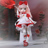 MEESock BJD Dolls 1/6 29cm SD Doll Ball Jointed Doll Fashion Dolls with Full Set Clothes Shoes Wig Makeup, for Girls