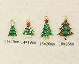 19pcs Mixed Christmas Charm Enamel Gold Toned Rhinestone Inlaying Pendant for DIY Jewelry Making