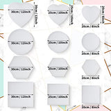 24 Pieces Canvas for Painting Bulk Stretched Canvas Blank, Cotton Canvas Panel White Canvas Board Square Round Hexagon Heart Art Painting Supplies for Kids Artist Hobby Painters Beginners Gift