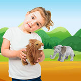 Safari Animals Plush and Book Set - Stuffed Animals of 3 Savanna Animals with Storybook - 12” Soft Safari Toys for Boys and Girls - Set Includes Lion, Giraffe and Elephant with Colorful Children Book