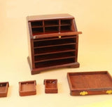 EatingBiting 1:12 Dollhouse Miniature Doll Cabinet , Doll Furniture Room Bed Wooden Drawer Cabinet Dollhouse Desk Wooden TV Cabinet Living Room Set, Drawer Can Open Exquisite Handmade Craftsmanship