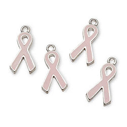 Darice H6333/S 4 Piece Charm Pink Ribbon, Silver