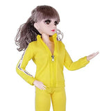 EVA BJD 1/3 SD Doll 22 inch Ball Jointed Dolls with Sportswear Hair Shoes and Makeup Yellow Fitness Girl Doll