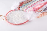 DIY Dream Catcher Kit Bohemian Decor Birthday Gift for Girls Make Your Own Wall Hanging Craft Project for Kids & Adults 5" Ring (Pink)