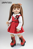 BJD Ball Jointed Doll High Vinyl Girl Toy 18in. 45cm Red Dress