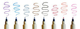 Sakura Pigma Micron PN line Drawing 8 Color pens Set, Bible journaling Study kit, Assorted colors