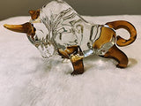 Handmade Crystal Bull Art Glass Blown Wild Crystal Animal Figurine Collectibles Home Decor