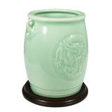 Wrapables Gifts and Decor Chinese Dragon and Phoenix Celadon Ceramic Vase, 4.5-Inch