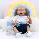 Adolly Lifelike Reborn Baby Dolls Boy 18 Inch Soft Simulation Silicone Vinyl Realistic Newborn Baby Dolls with Clothes Gift for Kids Age 3+