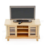 Odoria 1:12 Miniature TV Television with Stand Cabinet and Remote Dollhouse Living Room Furniture Accessories