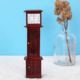 Yinuoday Dollhouse Accessories, 1:12 Scale Miniatures Dollhouse Furniture for DIY Dollhouse Living Room Mini Toy Vintage Grandfather Clock for Livingroom Bedroom Simulated Accessory
