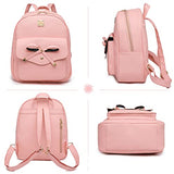 Cute PU leather 3pcs set backpack mini purse shoulder bag for women teen girls