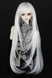 1/6 6-7 Inches 15-17cm Bjd Doll Hair Wig Long Straight Layer Roll Inside Tips Pure White Styled
