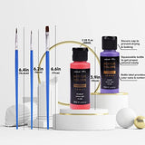 AXEARTE Acrylic Paint Set, 24 Colors, 2oz/60 ml Art Paint for Art & DIY Projects on Glass, Wood, Ceramics, Fabrics, Leather, Paper & Canvas, Rich Pigments for Artists, Adults, Students, Kids