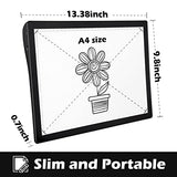 Rechargeable A4 LED Light Box for Tracing, XZN Upgraded Tracing Light Pad Battery Powered, Dimmable Portable Tracing Light Board in Light Weight for Diamond Painting,Weeding Vinyl, Drawing,Sketching