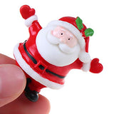 37YIMU 23 Pieces Miniature Resin Toys Christmas Tree Snowman Santa Claus Houses Figurines Fairy Garden Landscape Crafts Ornament