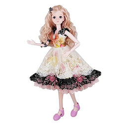 EVA BJD 57cm 22 Inch Doll Jointed Dolls - Including Clothes with Wig, Shoes,Accessories for Girls Gift (Party Wear-Light Brown)