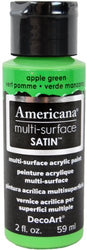 DecoArt Americana Multi-Surface Satin Acrylic Paint, 2-Ounce, Apple Green