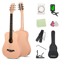 Asmuse 38 inch Acoustic Guitar Kit, Full Size Classical Acoustic Guitar 6 Strings with Gig Bag, Tuner, Picks, Strap Accessories for Beginners Adults Teens (Pink)