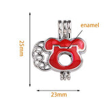 8pcs Enamel Diamond-Set Pearl Cage Jewelry Making Supplies Rhodium Plated Bead Cage Pendant - Add