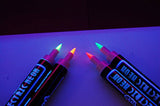 Blacklight Reactive Electric Neon Permanent Fabric Markers 5 Pack with DirectGlow UV Keychain Light