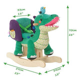 labebe Child Rocking Horse Toy, Stuffed Animal Rocker, Green Crocodile Plush Rocker Toy for Kid 1-3 Years, Wooden Rocking Horse Chair/Child Rocking Toy/Outdoor Rocking Horse/Rocker/Animal Ride on