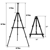 Artist Easel Stand,Extra Thick Aluminum Metal Tripod Display Easel 17 to 56 Inches (2 Pack Black)
