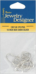 Jewelry Designer Slimpack Silver Metal Chain-18" Box Chain