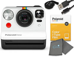Polaroid Now I-Type Instant Film Camera - Black & White Bundle with a Color i-Type Film Pack (8 Instant Photos) and a Lumintrail Cleaning Cloth