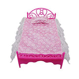 Nuolate2019 Princess Furniture Kit Dollhouse Accessories Set Kids Gift 8 Items/lot 1xDresser Set + 1x Sofa Set+1xBed Set + 5X Hangers for Barbie Doll