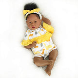ZIQUE Black Reborn Baby Doll Girl, 22 Inch Lifelike African American Reborn Baby Doll