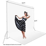 10 x 8 FT White Backdrop Photography Background Chromakey Cloth, Pure White Screen Sheet Photoshoot, Photo Backdrop High Density Polyester for Zoom Booth Video Studio Television Party, 4 Spring Clips