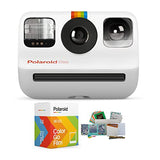 Polaroid Originals Go Instant Camera (White) Bundle with Film Double Packs and PhotoBox Kit (3 Items)