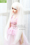 (22~24cm) 1/3 BJD Doll SD Fur Wig Dollfie / White / Long Hair / 023