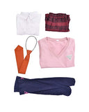 miccostumes Women's Akamatsu Kaede Cosplay Costume Outfit School Uniform with Vest (X-Small) Pink