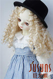 JD073 Long Mid Parting Curly BJD Doll Wigs Synthetic Mohair Doll Accessories (Blond, 8-9inch)