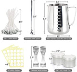 Candle Making Kit, DIY Candles Kit Candle Making Supplies Craft Tools for Kids Adults Beginners Candle Make Pouring Pot with Spoon, Candle Wicks and Wicks Stickers Candle Wicks Holder and Candle Tins