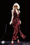 1/6 F23 POPTOYS / Famle Action Figure Dress / Monroe Evening Dress Red