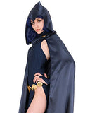 miccostumes Women's Rachel Cosplay Costume Dress with Hooded Cloak Halloween (S) Navy Blue