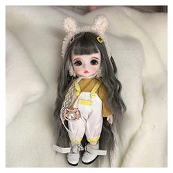 Camplab ·CAMPLAB· 17CM Handmade BJD Makeup Dolls Accessories Fashion Clothes 1/8 Mini Movable Joint Cute Dolls for Girls Child Birthday Gifts Toy Girl Gift Window Decoration Cute Big Eye Doll