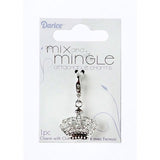 Bulk Buy: Darice DIY Crafts Mix and Mingle Charm with Lobster Clasp Crown (3-Pack) AJM-5021