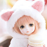 XGJJ 27cm BJD Dolls, 1/6 Flexible Ball Joint Physical SD Doll, Exquisite Cute Fuzzy Cat Girl Action Figure, High-end Humanoid Decoration DIY Toys Best Gifts for Kids Birthday