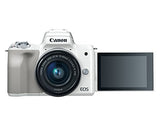 Canon EOS M50 Mirrorless Vlogging Camera Kit with EF-M 15-45mm Lens, 4K Video, Built-in Wi-Fi, NFC and Bluetooth Technology, White