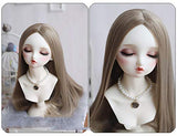 Clicked BJD Doll Centre Parting Long Straight Wig for 1/3 1/4 1/6 Dolls DIY Supplies Doll Making DIY Accessory,B,1/4