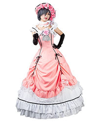 Cosfun Women's Ciel Phantomhive Pink Lolita Cosplay Dress Costume mp004139 (Small)